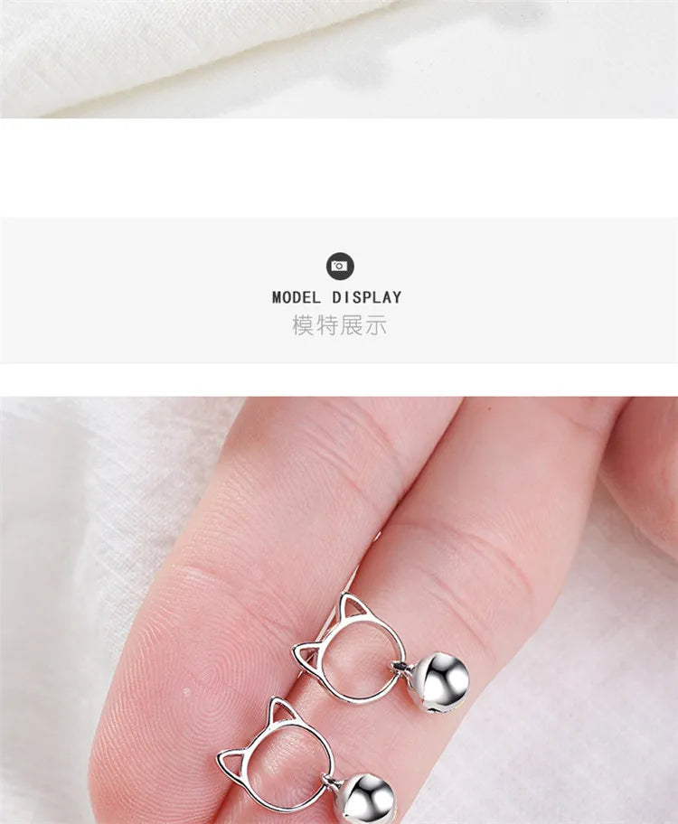 Cute Cat earring - 925 Sterling Silver