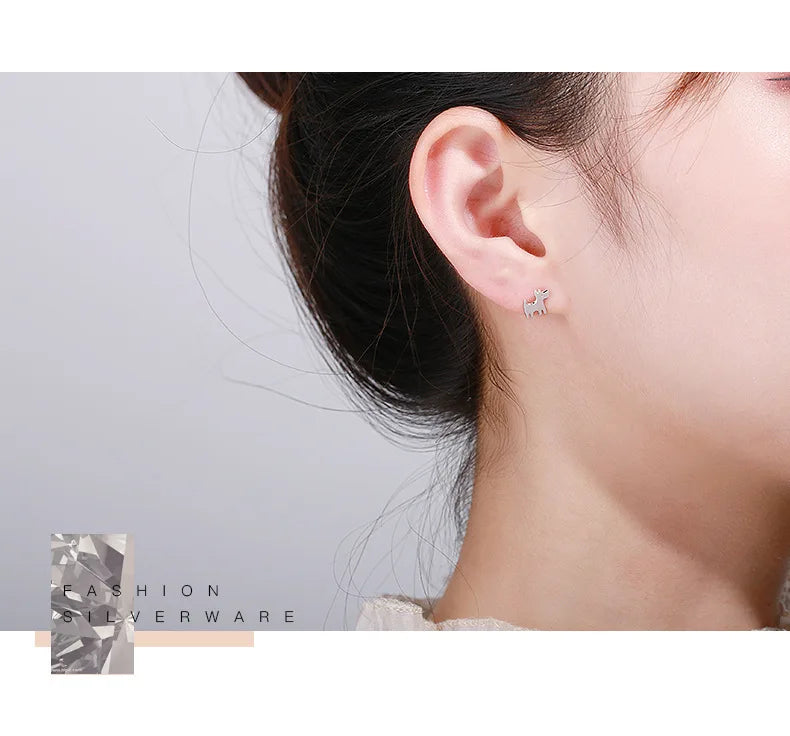 Little Dog Earrings - 925 Sterling Silver
