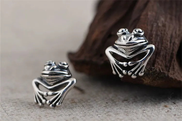 Frog Earrings - 925 Sterling Silver
