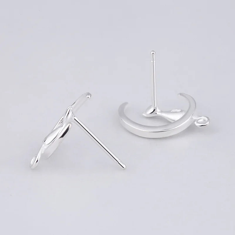 Cat On The Moon Earrings - 925 Sterling Silver
