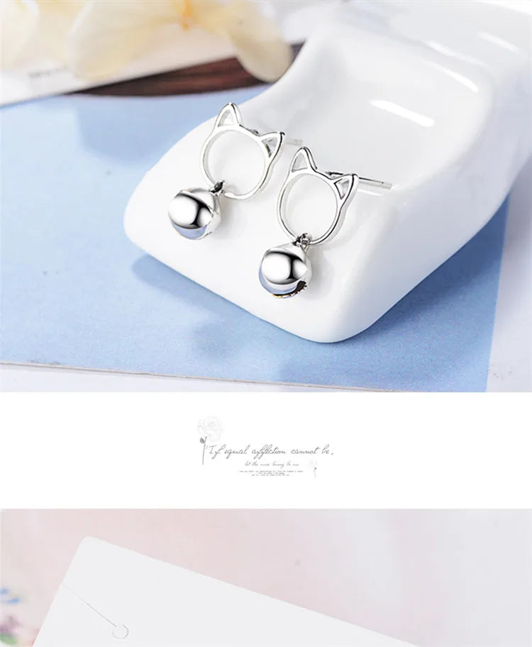 Cute Cat earring - 925 Sterling Silver