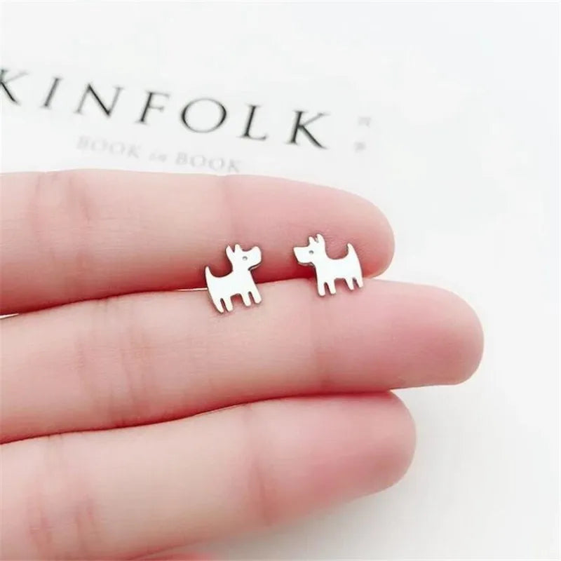 Little Dog Earrings - 925 Sterling Silver