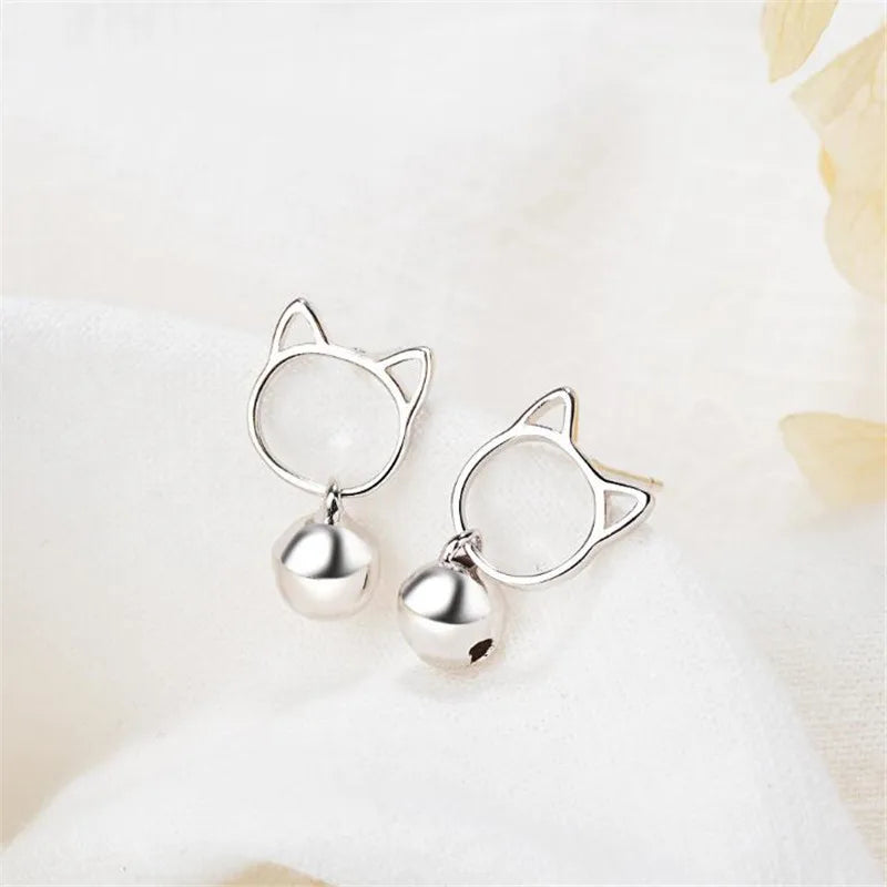 Cute Cat earring - 925 Sterling Silver