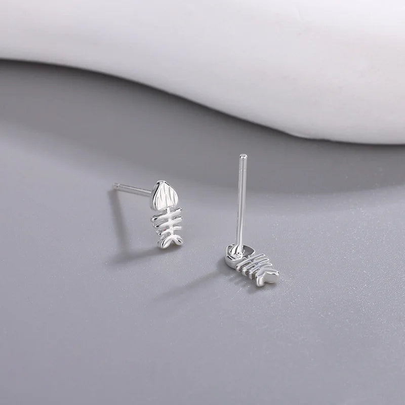 Fishbone earring - 925 Sterling Silver