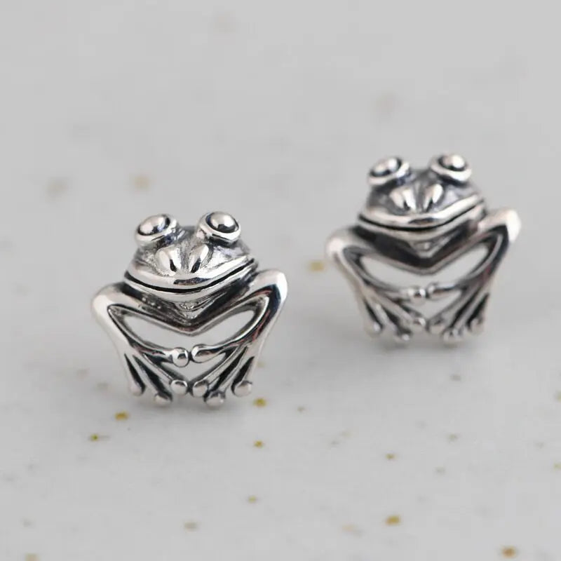 Frog Earrings - 925 Sterling Silver