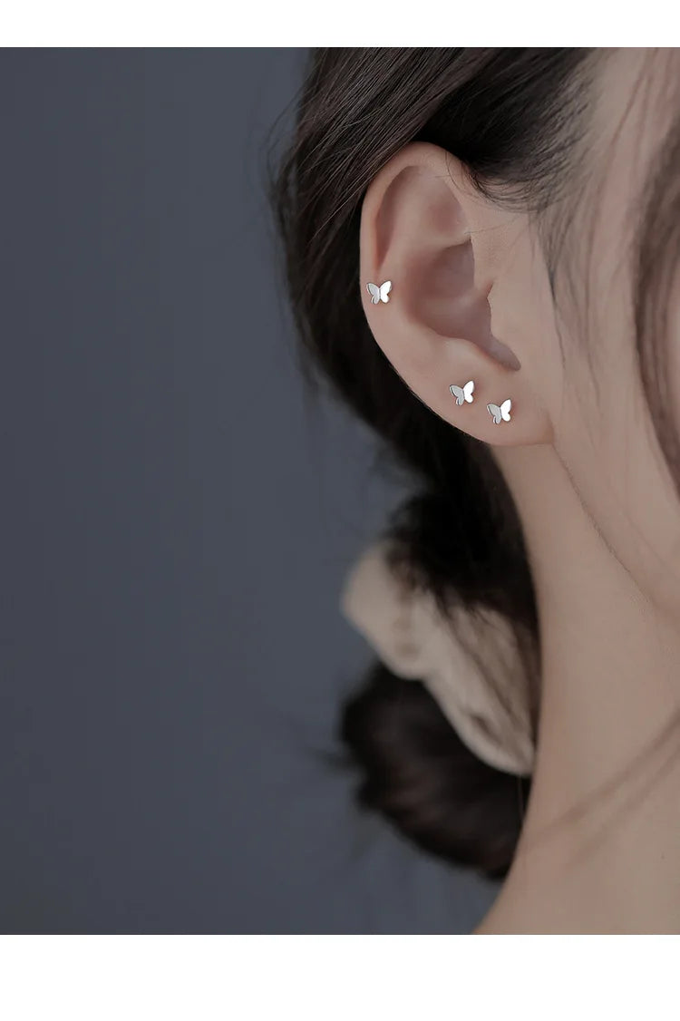 Mini Butterfly Earrings - 925 Sterling Silver